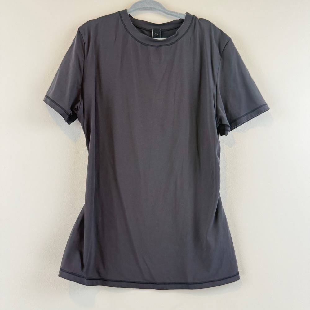 Skims T-Shirt Women Size S Minimalist Charcoal Gray Short Sleeve Crew Neck Tee